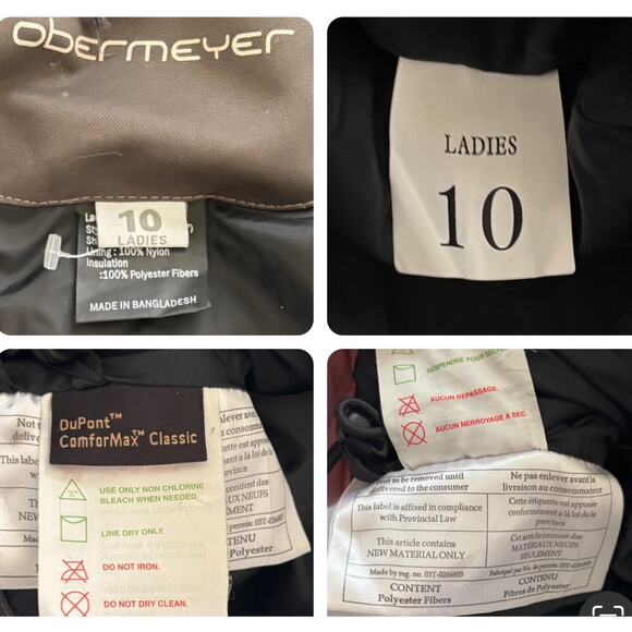 OBERMEYER SKIING JACKET HOODED WATER RESISTANT SNOWBOARDING BROWN WOMEN SIZE 10 - Picture 15 of 15